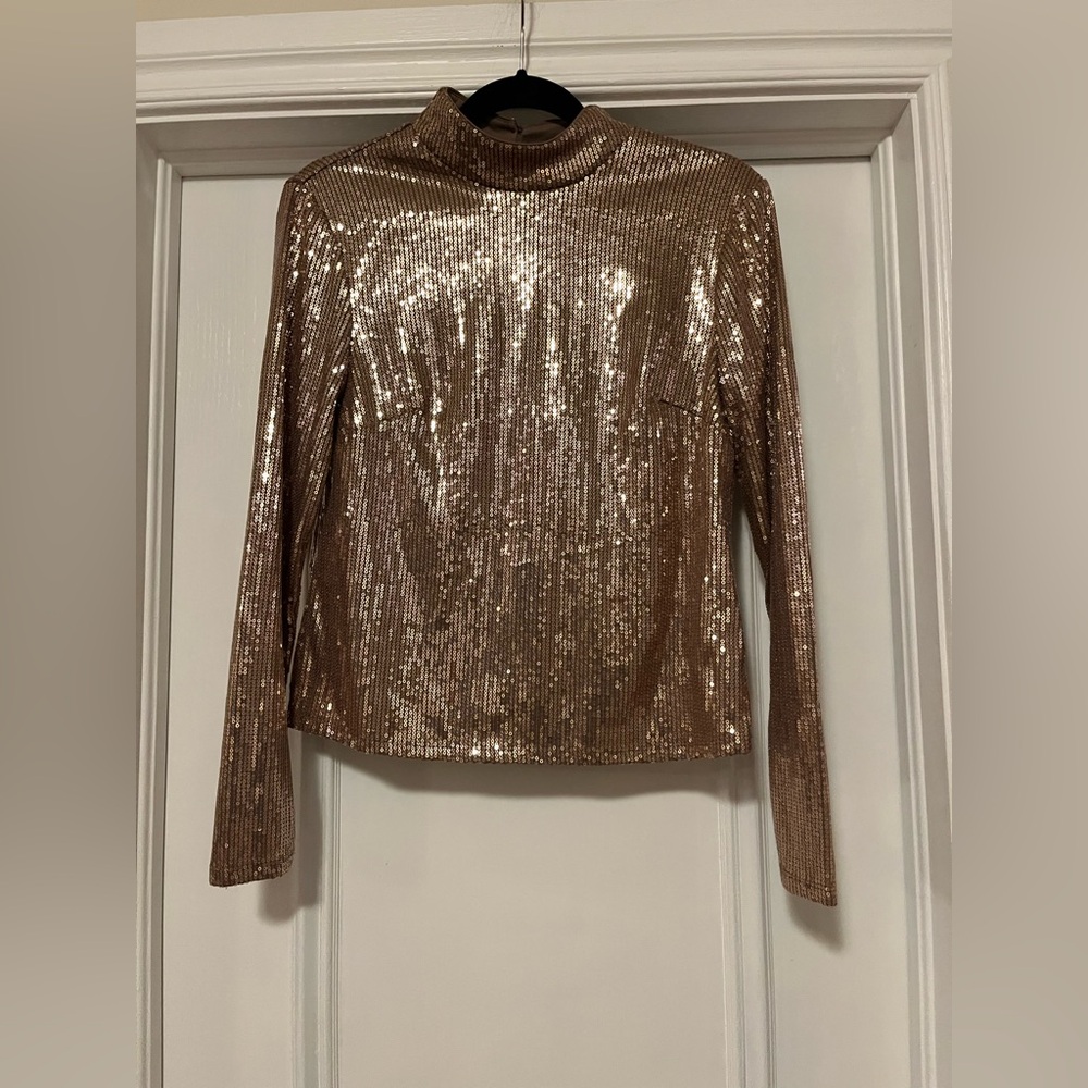 Cara Santana x Nine West Women’s Size Medium Holiday Sequin Long Sleeved Shirt